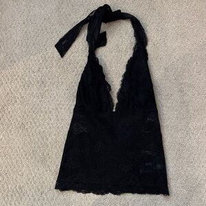 Garage Black Lace Halter Top